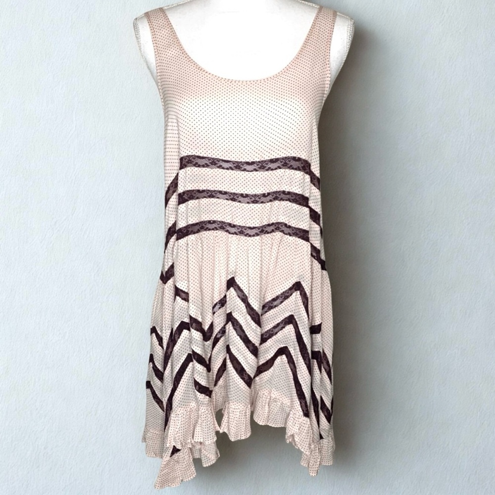 Free People Intimately Voile Lace Polka Dot Dress Boho Women XS